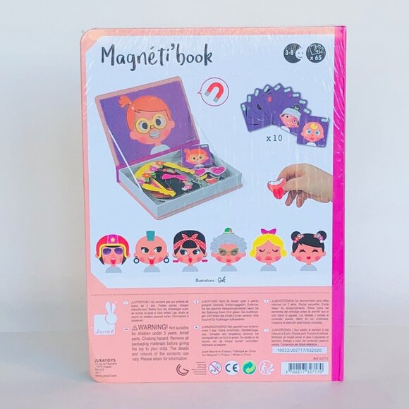 New Sealed Janod Magneti’Book Girl’s Crazy Faces-3-8 Years - Picture 13 of 14